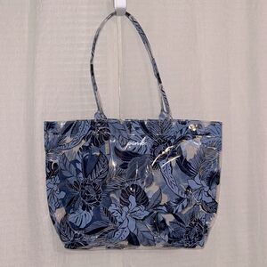 pink by VS Transparent PVC Clear Floral Tropical Beach Tote